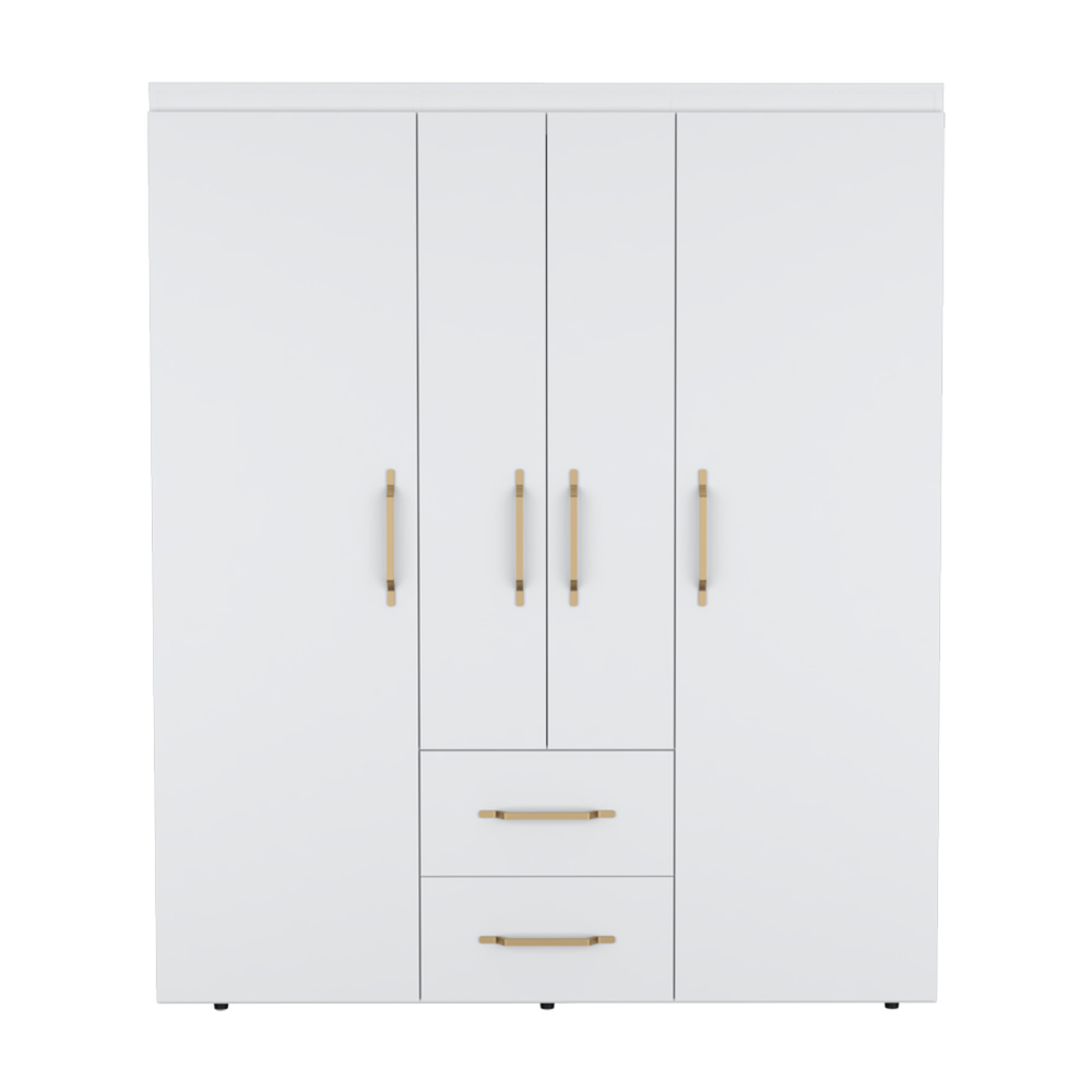 Homeroots 59" White Two Drawer Combo Dresser  Manufactured Wood 546423