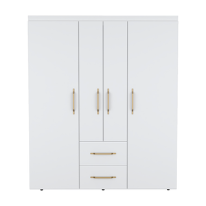 Homeroots 59" White Two Drawer Combo Dresser  Manufactured Wood 546423