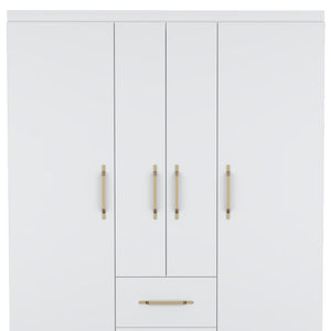 Homeroots 59" White Two Drawer Combo Dresser  Manufactured Wood 546423