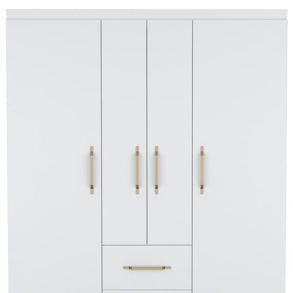 Homeroots 59" White Two Drawer Combo Dresser  Manufactured Wood 546423