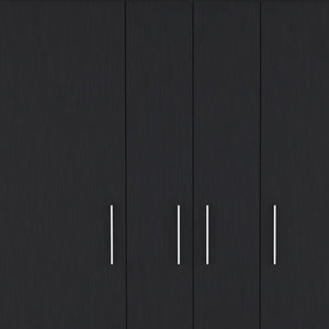 Homeroots 59" Black Two Drawer Combo Dresser  Manufactured Wood 546424