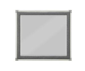 English Elm Orchest Gray Finish Mirror with 5mm Beveled Edge, Padded Frame, Horizontal 30x34" Inner View B2726P244353