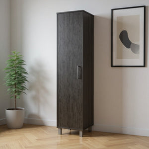 HomeRoots 71" Gray Wood Pantry Cabinet - Smart, Stylish Storage Solution for Narrow Spaces & Modern Homes 546431