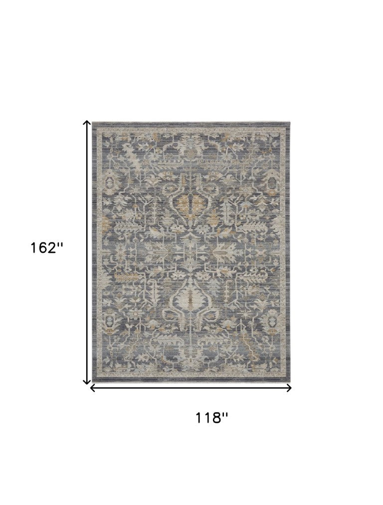 10 Ft X 14 Ft Distressed Floral Area Rug with Fringe Bohemian Living Room Accent
