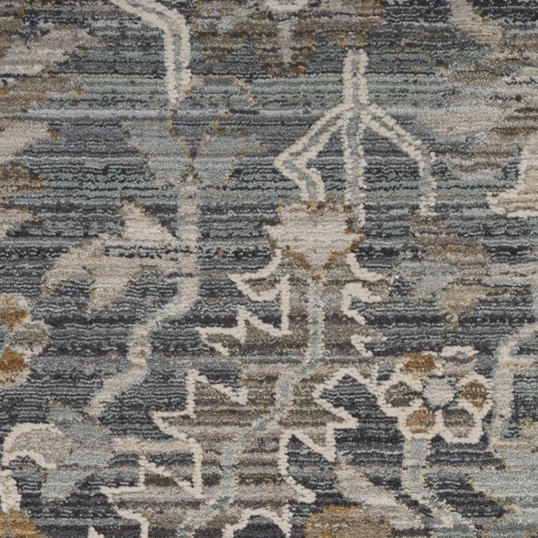 10 Ft X 14 Ft Distressed Floral Area Rug with Fringe Bohemian Living Room Accent