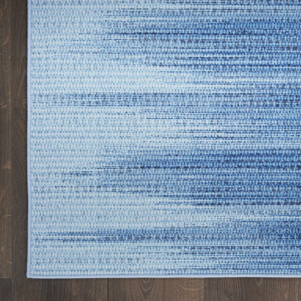 Homeroots 6' Blue Ombre Distressed Non-skid Area Rug - Stain Resistant, Durable, Perfect For Kids & Pets! 6' X 9' Polyester 546499