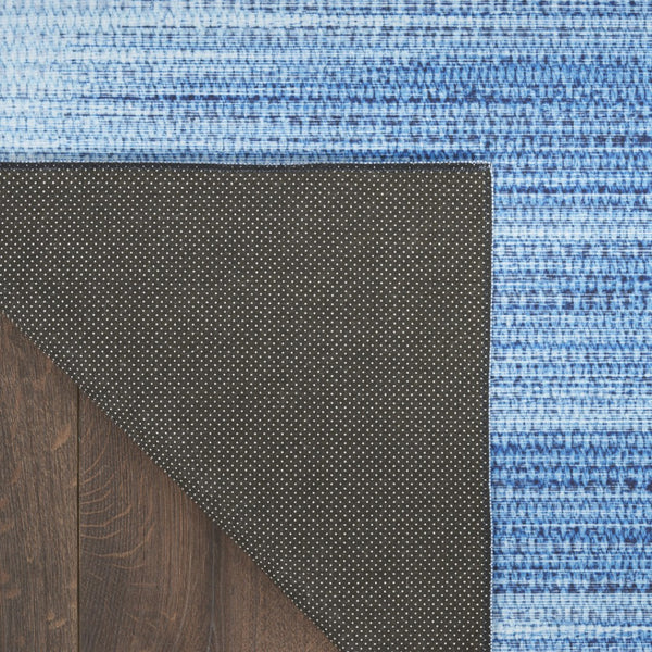 Homeroots 6' Blue Ombre Distressed Non-skid Area Rug - Stain Resistant, Durable, Perfect For Kids & Pets! 6' X 9' Polyester 546499