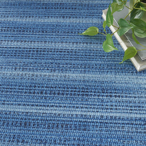 Homeroots 6' Blue Ombre Distressed Non-skid Area Rug - Stain Resistant, Durable, Perfect For Kids & Pets! 6' X 9' Polyester 546499