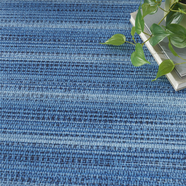 Homeroots 6' Blue Ombre Distressed Non-skid Area Rug - Stain Resistant, Durable, Perfect For Kids & Pets! 6' X 9' Polyester 546499