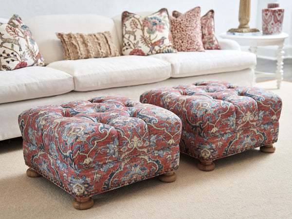 Lexington Barclay Butera Winslow Ottoman - Elegant Tufted Design With Nailhead Trim For Sophisticated Home Décor Style   5464-44-40