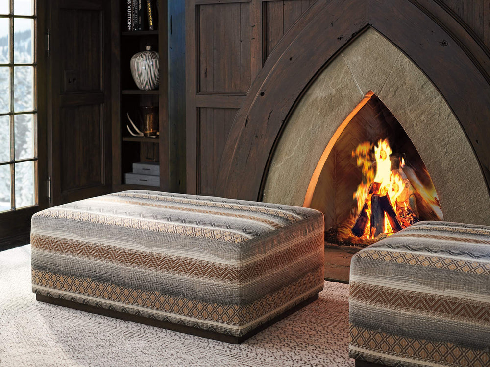 Lexington Sterling Barclay Butera Cocktail Ottoman Bench Made Tailored Upholstered Living Room 5465-46-60