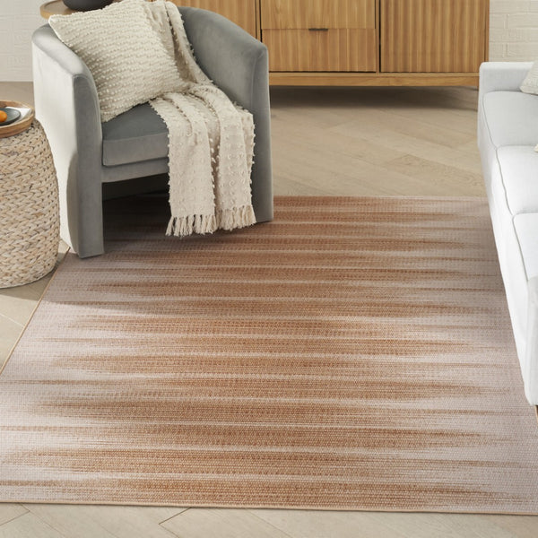 Homeroots 6' Brown Ombre Distressed Area Rug - Non-skid, Stain Resistant, Durable, Perfect For Kids & Pets! 6' X 9' Polyester 546503
