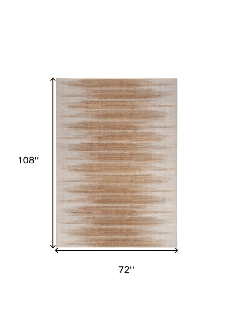 Homeroots 6' Brown Ombre Distressed Area Rug - Non-skid, Stain Resistant, Durable, Perfect For Kids & Pets! 6' X 9' Polyester 546503