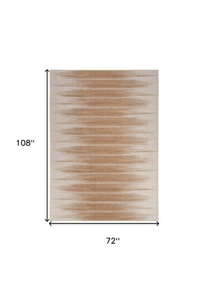 Homeroots 6' Brown Ombre Distressed Area Rug - Non-skid, Stain Resistant, Durable, Perfect For Kids & Pets! 6' X 9' Polyester 546503