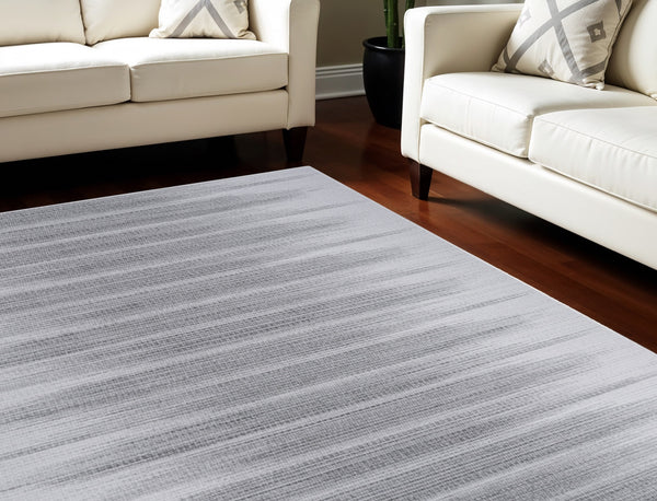 Homeroots 6' Gray Ombre Distressed Non-skid Area Rug – Durable, Stain-resistant, Perfect For Kids & Pets!  Polyester 546505