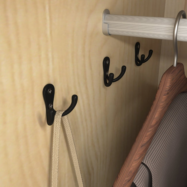 English Elm 2 Door Wardrobe Closet with Full Length Mirror Motion Light Hanging Rod and Drawers Natural W409P266780