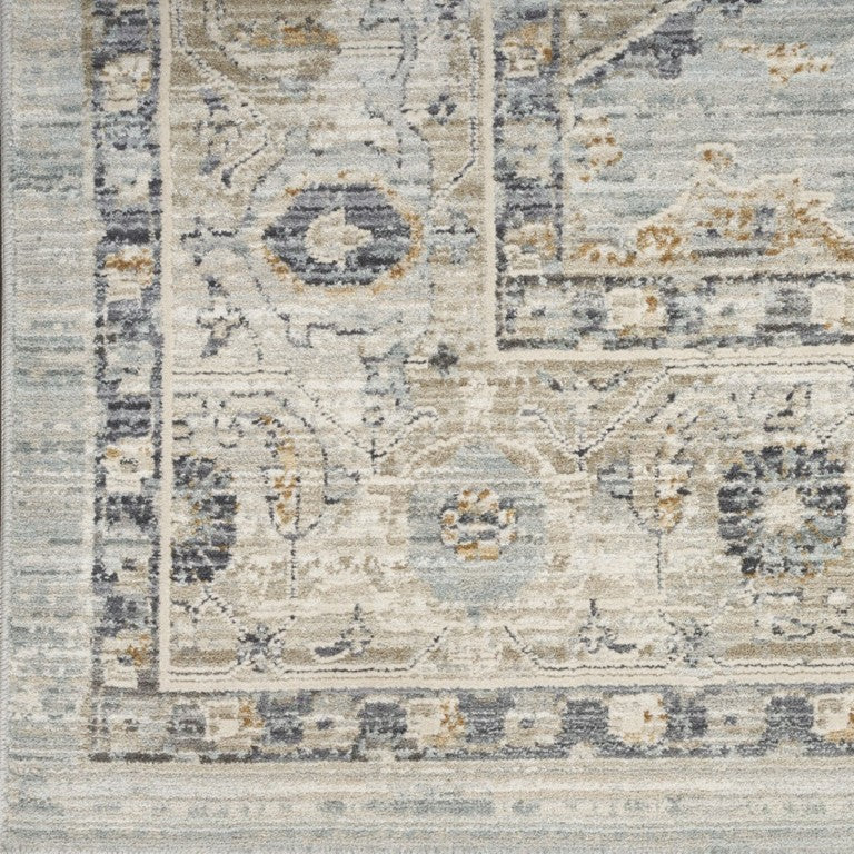 8 Ft Floral Medallion Vintage Hallway Runner Rug with Fringe Polypropylene Low Pile