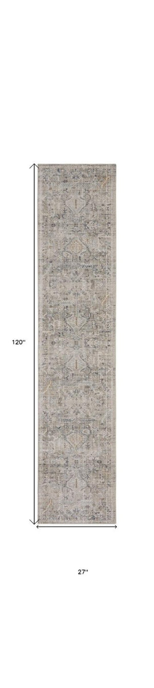 Southwestern Distressed Runner Rug Fringed Low Pile Polyester Blend Hallway Entryway Accent