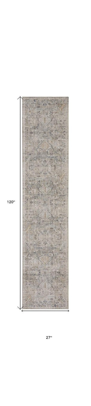 Southwestern Distressed Runner Rug Fringed Low Pile Polyester Blend Hallway Entryway Accent