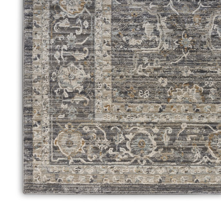 HomeRoots Floral Distressed Runner Rug with Tassel Fringe for Hallways Entryways and Accent Decor 12' 546579