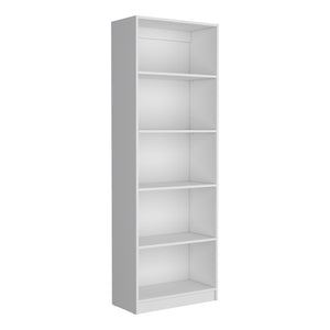 HomeRoots 71" White Wood Five Tier Bookcase - Slim, Stylish Storage Solution for Any Room or Small Space Decor 546593