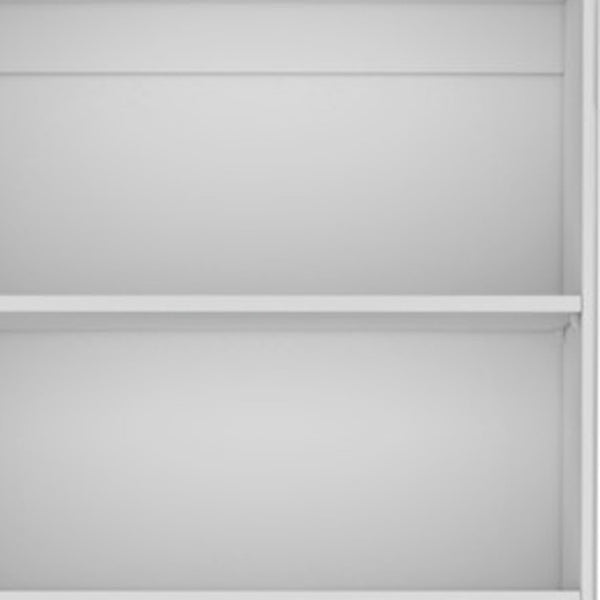 HomeRoots 71" White Wood Three-Tier Bookcase with Doors - Stylish Storage for Home, Office, and More! 546595