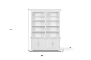 HomeRoots 65" Elegant Solid Wood Dining Hutch with 14 Shelves for Stylish Storage & Display in Any Room 546596