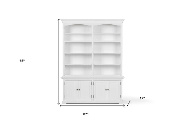 HomeRoots 65" Elegant Solid Wood Dining Hutch with 14 Shelves for Stylish Storage & Display in Any Room 546596