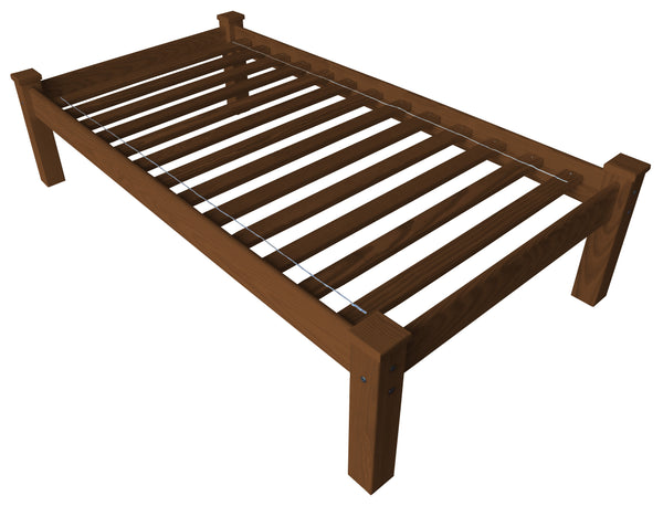 Homeroots Brown Solid Wood Twin Bed Frame  Solid Wood 546597