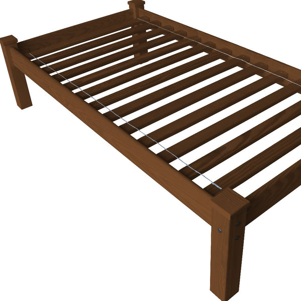 Homeroots Brown Solid Wood Twin Bed Frame  Solid Wood 546597
