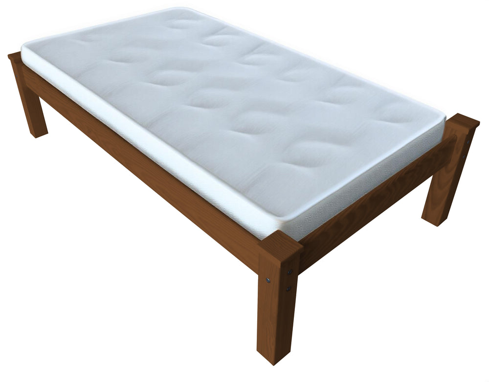 Homeroots Brown Solid Wood Twin Bed Frame  Solid Wood 546597