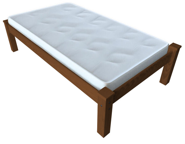 Homeroots Brown Solid Wood Twin Bed Frame  Solid Wood 546597