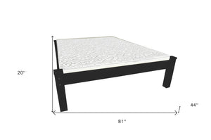Homeroots Black Solid Wood Twin Bed Frame  Solid Wood 546598