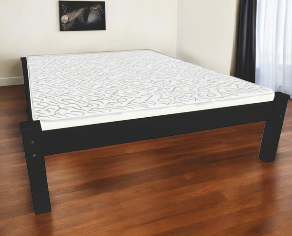 Homeroots Black Solid Wood Twin Bed Frame  Solid Wood 546598