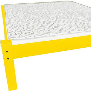 Homeroots Canary Yellow Solid Wood Twin Bed Frame  Solid Wood 546599