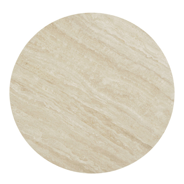 English Elm Ingram Round Ceramic Top Coffee Table with Metal Frame and Composite Wood Base for Modern Living Space Light Gray 19.7 L x 8.1 W x 2.4 H B2726S00099