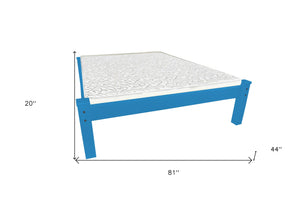 Homeroots Caribbean Blue Solid Wood Twin Bed Frame  Solid Wood 546600