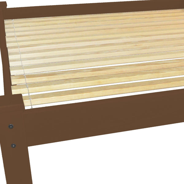 Homeroots Brown Solid Wood Twin Bed Frame  Solid Wood 546601