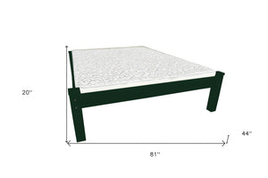 Homeroots Dark Green Solid Wood Twin Bed Frame  Solid Wood 546602