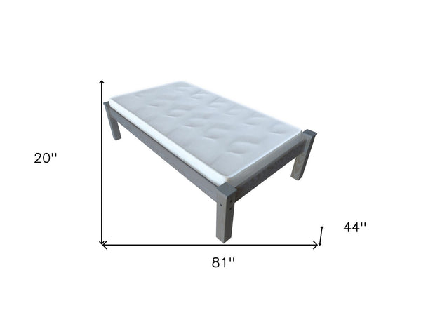 HomeRoots Gray Solid Wood Twin Bed Frame - Handcrafted Durability, Chic Contemporary Design, and Comfort! 546604