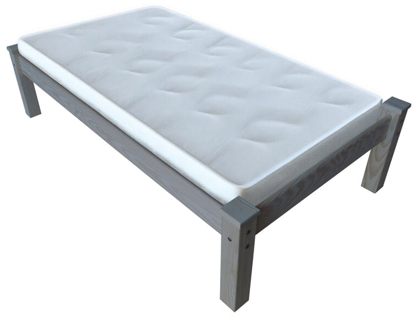 Homeroots Gray Solid Wood Twin Bed Frame  Solid Wood 546604