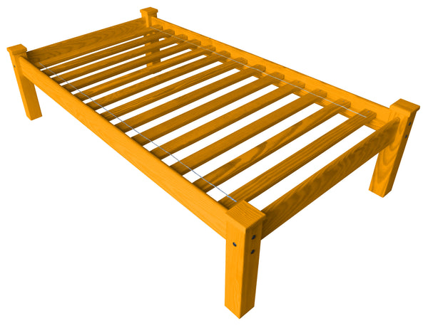 Homeroots Yellow Solid Wood Twin Bed Frame  Solid Wood 546605