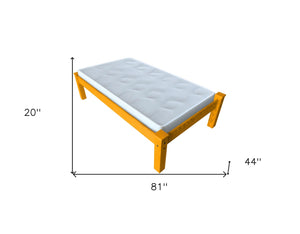 HomeRoots Yellow Solid Wood Twin Bed Frame - Bright Pine Design, Sturdy Support, Easy Assembly for Modern Bedrooms 546605