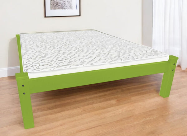Homeroots Lime Green Solid Wood Twin Bed Frame  Solid Wood 546606