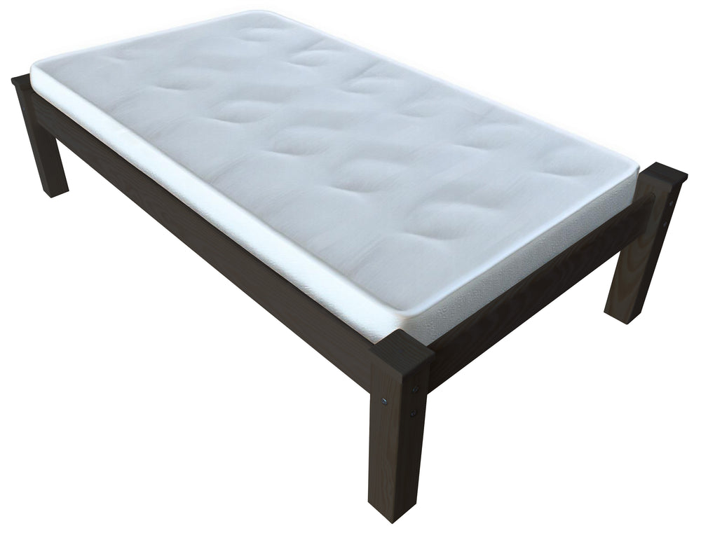 Homeroots Dark Brown Solid Wood Twin Bed Frame  Solid Wood 546607