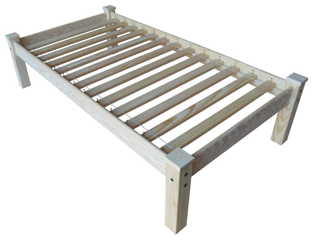 HomeRoots Natural Solid Wood Twin Bed Frame - Timeless Pine Platform Design with Unique Grain & Sturdy Support 546609