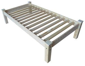 HomeRoots Natural Solid Wood Twin Bed Frame - Timeless Pine Platform Design with Unique Grain & Sturdy Support 546609
