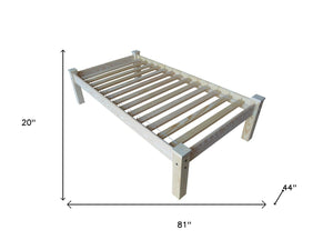 HomeRoots Natural Solid Wood Twin Bed Frame - Timeless Pine Platform Design with Unique Grain & Sturdy Support 546609