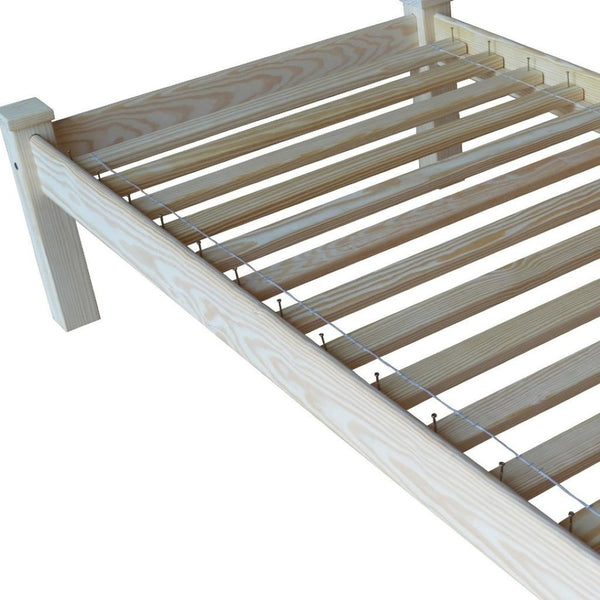 HomeRoots Natural Solid Wood Twin Bed Frame - Timeless Pine Platform Design with Unique Grain & Sturdy Support 546609
