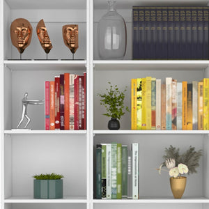 HomeRoots Set of Two White Wood Five-Tier Modular Bookcases – Stylish Storage for Every Room in Your Home 546613